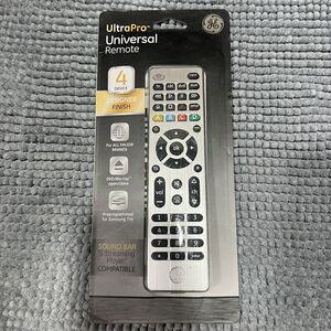 GE UltraPro 4-Device Universal Remote Control - Brushed Silver Designer Finish